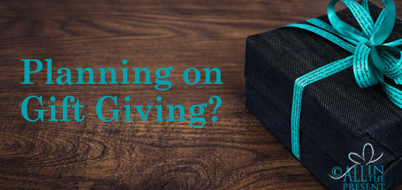 Wrapped gift with turquoise bow